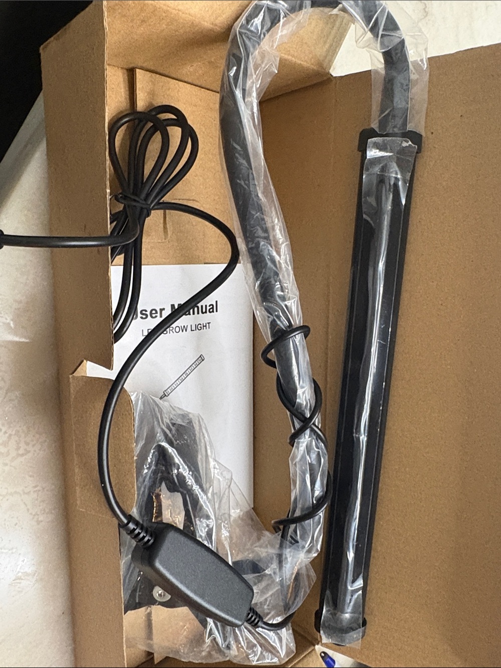 Black LED Grow Light with Flexible Gooseneck - Unbranded